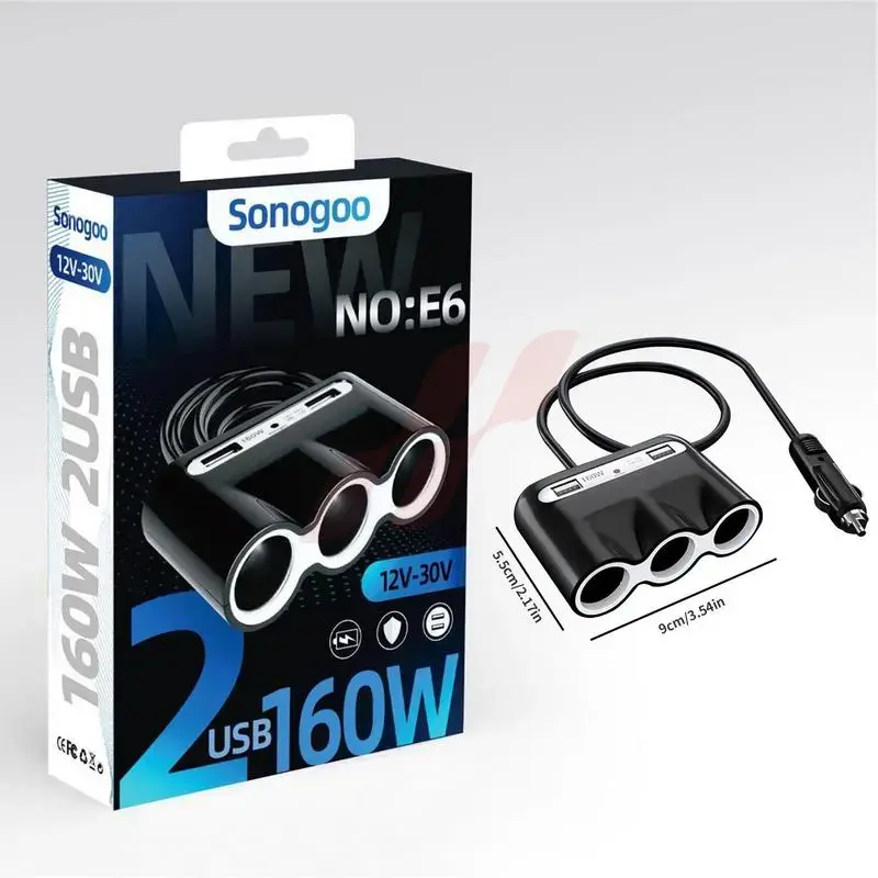 Car Multi Socket USB Adapter 5 In 1