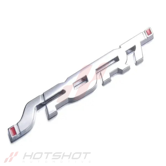 Red Coated Front Hood SI Letter Grille Badge Chrome Sport SUV Emblem