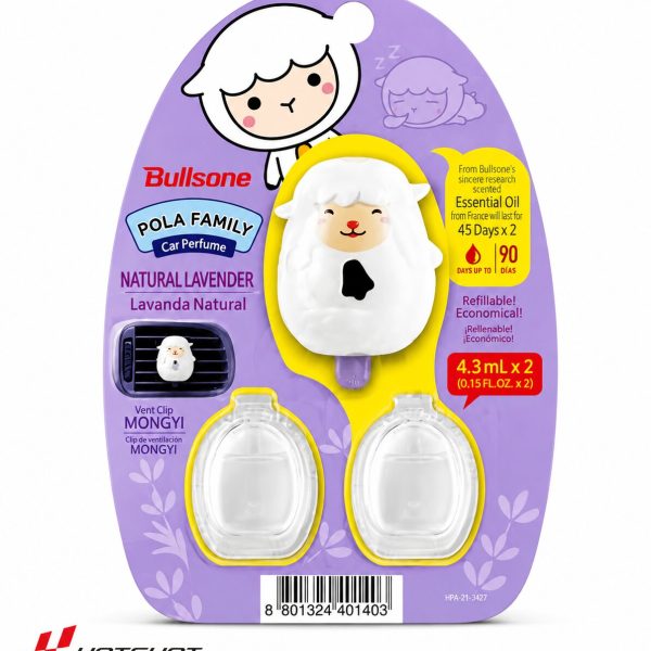 BULLSONE POLA FAMILY VENT CLIP TYPE CAR PERFUME BOOBOO NATURAL LAVENDER 4.3ML